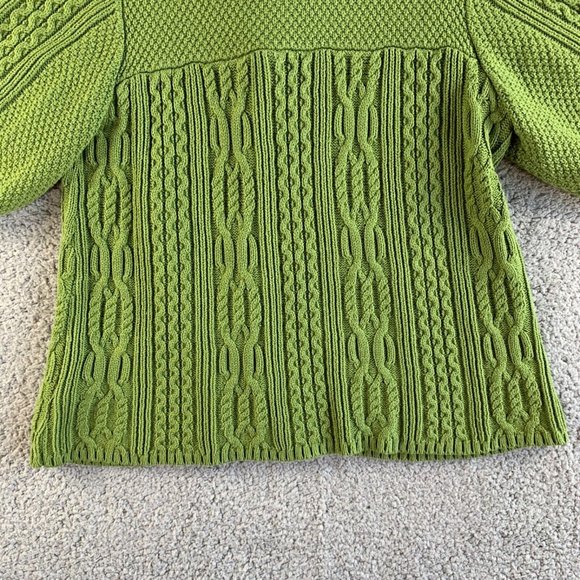 Vintage Style & Co Cardigan Sweater Womens Large Cable Knit Peasant Green NEW - Picture 8 of 12